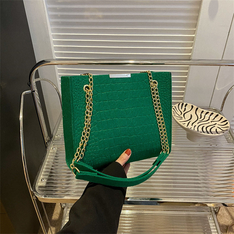 Wholesale Felt Leisure Chain Single Shoulder Crossbody Tote Bag